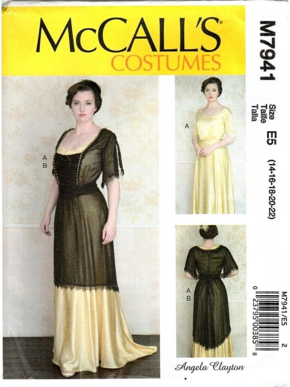 McCall's M7941 Misses 14 to 22 Historical Costume Titanic Dress Sewing Pattern